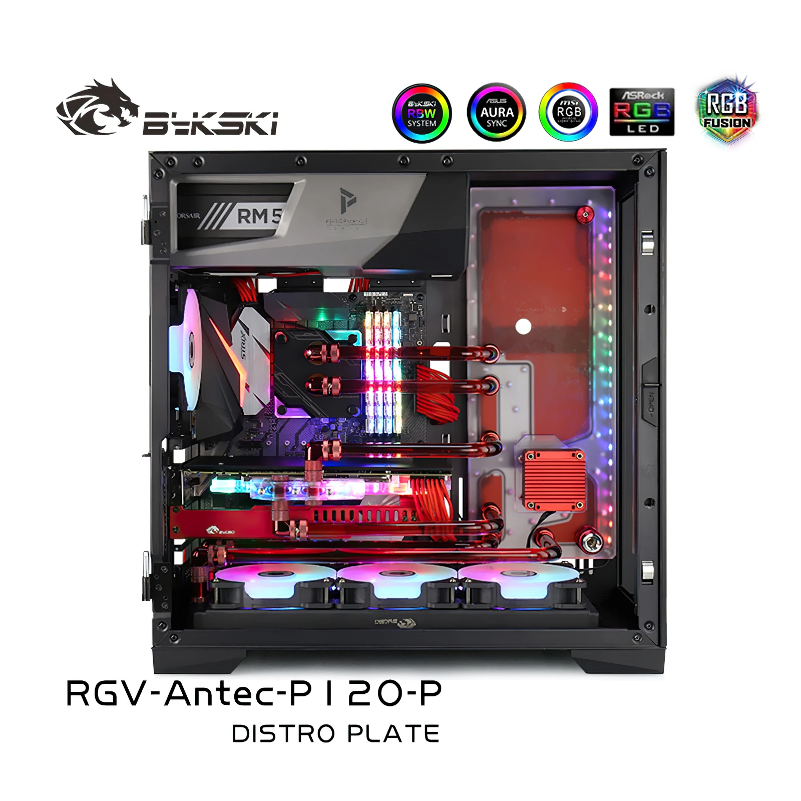 

Bykski Water Cooling Distro Plate Kit for Antec P120 Chassis Case CPU GPU RGB RGV-Antec-P120-P