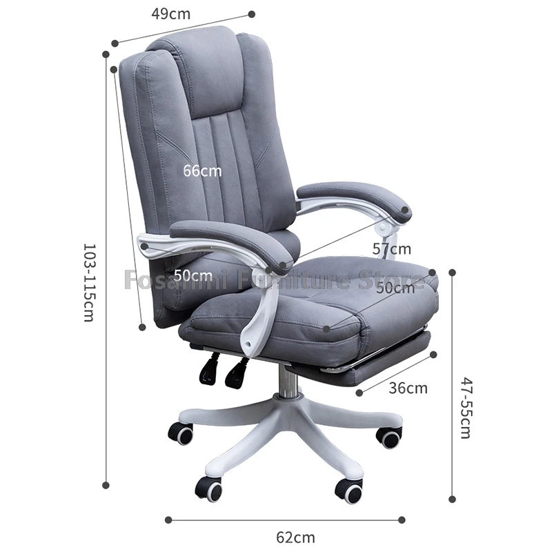 كرسي مكتب مريح مع مسند للقدمين، ارتفاع قابل للتعديل، كرسي كمبيوتر لدراسة الألعاب للمنزل، كراسي كمبيوتر دوارة ناعمة