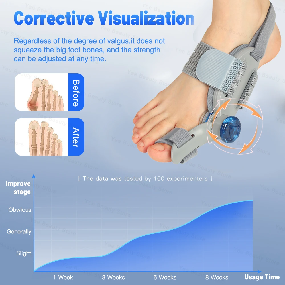 Adjustable Hallux Valgus Big Toe Corrector Orthopedic Bunion Corrector Splint Toe Braces Toe Separator Toes Pedicure Finger