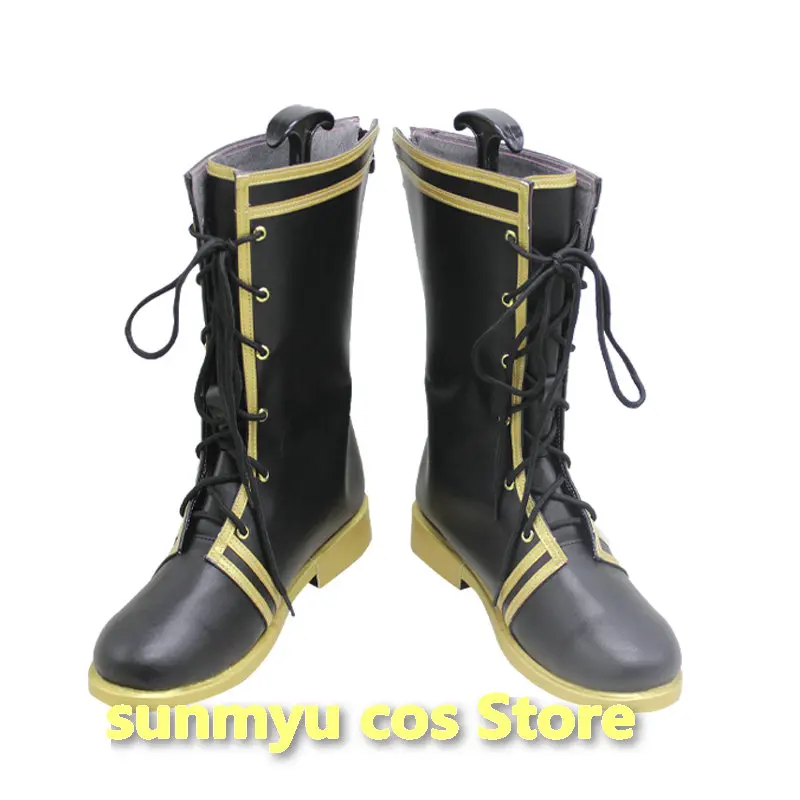 

Nijisanji VTuber Hololive Akai Haato Boots Cosplay Shoes Custom size Black boots shoelaces