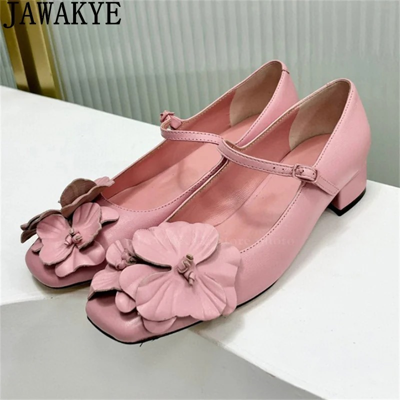 Genuine Leather Petal Patch Designer Flat Shoes Women Round Toe Low Heel Doudou Shoes Woman Summer Luxury Dance Walk Shoes Mujer