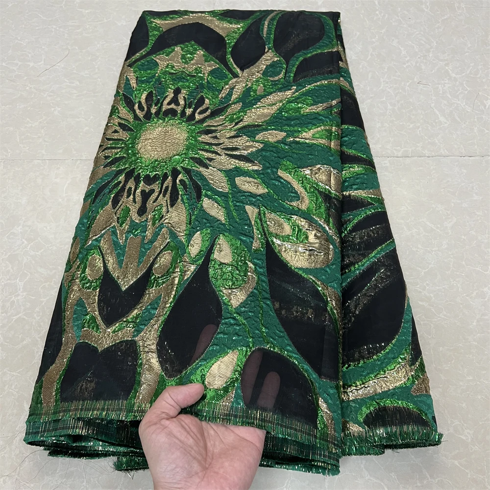 قماش دانتيل جاكار نيجيري أفريقي مطرز، تطريز، 2025، فساتين سهرة، تول، كربون، قماش لكل متر، جودة عالية، 5 ياردات #1