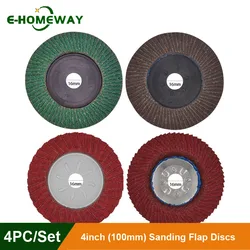 4個100 mm4インチスタンディングディスクフラップt27 60/80グリットアングルグラインダー用研削ホイールブレード研磨ツールサンドペーパーディスクポーリング