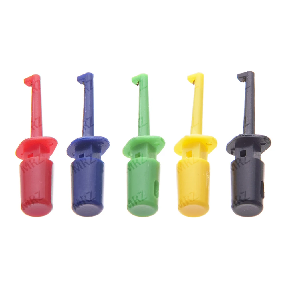 Assorted Color Flat Double Hook Test Clips 10PCS IC PCB Circuit Board Testing Connection Electronic Components Red/Yellow/White