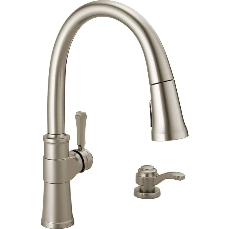 

Faucet Spargo Brushed Nickel Kitchen Faucet, Kitchen Faucets with Pull Down Sprayer, Kitchen Sink Faucet