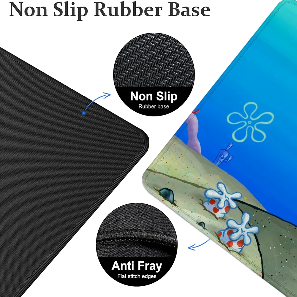 SpongeBob SquarePants Bureaumat Over Edge Mause Pad Muis Antislip Rubber Kawaii Gaming Pc Accessoires Gamer Toetsenbord Bureaumat