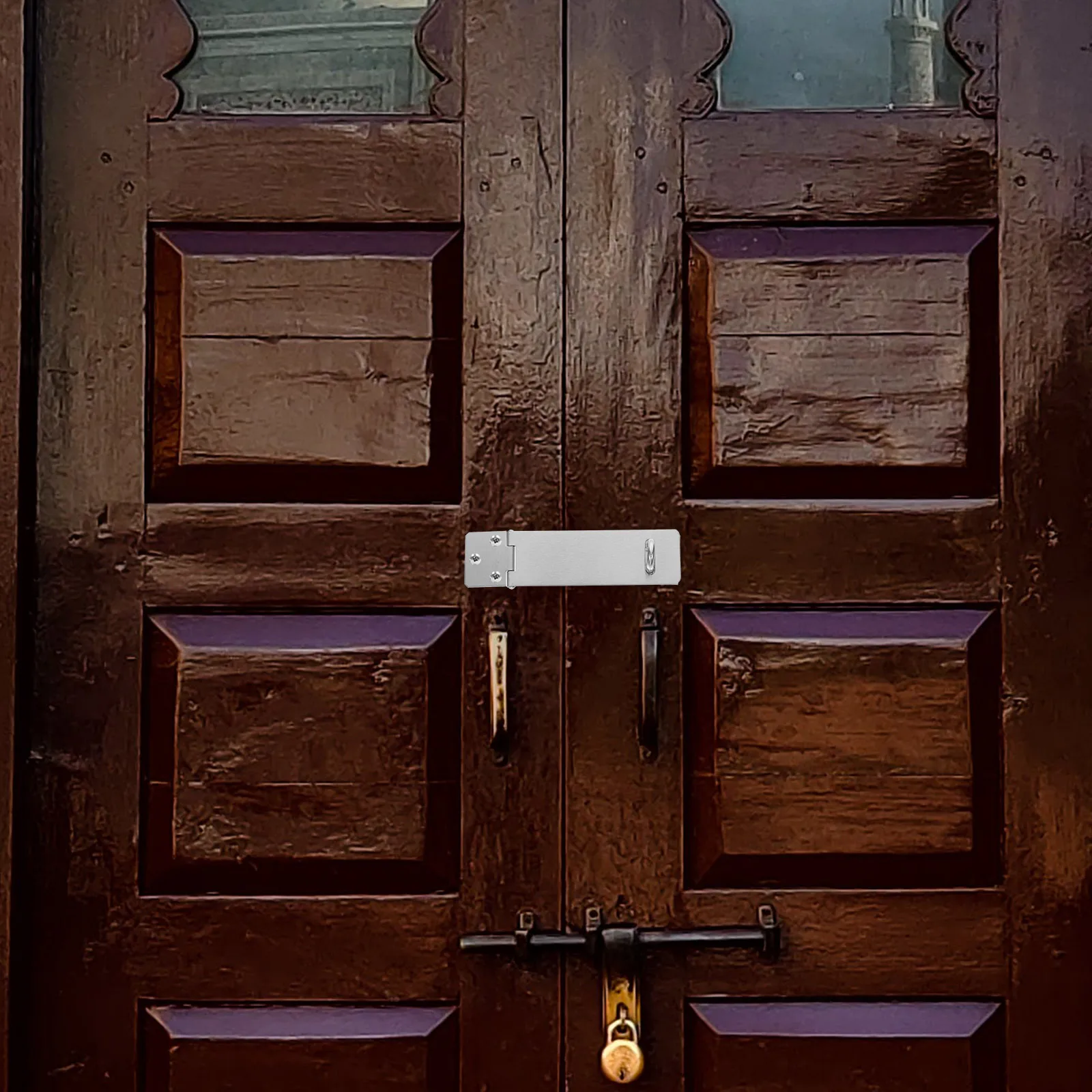 

2Sets Stainless Steel Door Security Latch Heavy Duty Safety Lock for Wooden Doors Cabinets Gates Metal Hasp Door Security Latch