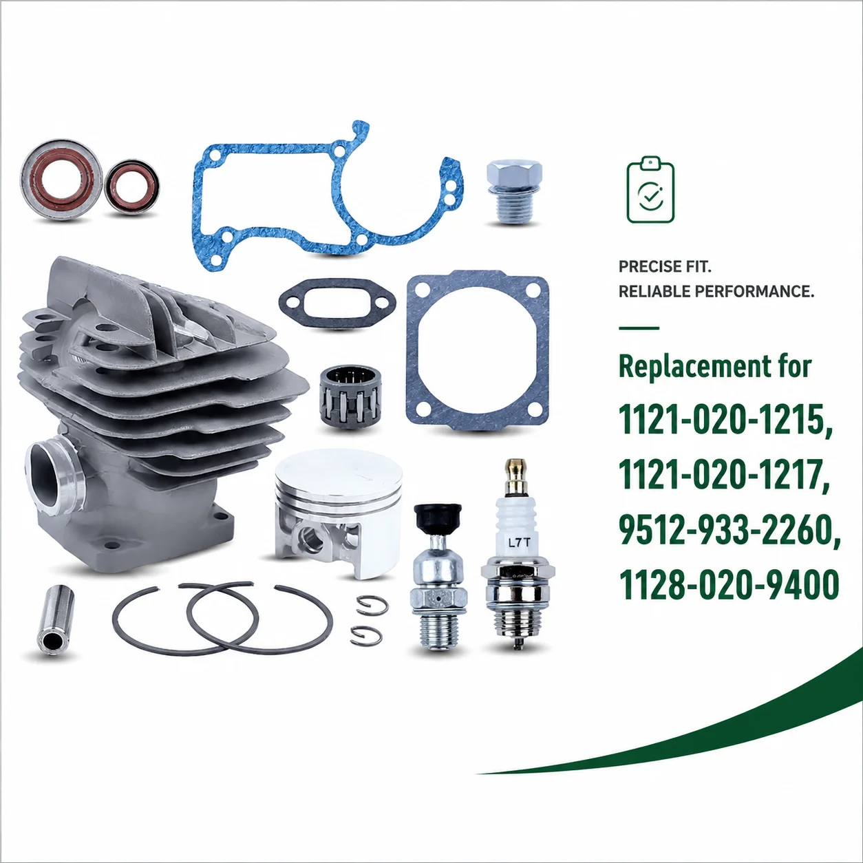 44.7mm Big Bore Cylinder Piston Kit for Stihl 026 MS260 026PRO Chainsaw - Nikasil Coated, Replaces 1121-020-1215 1121-020-1217