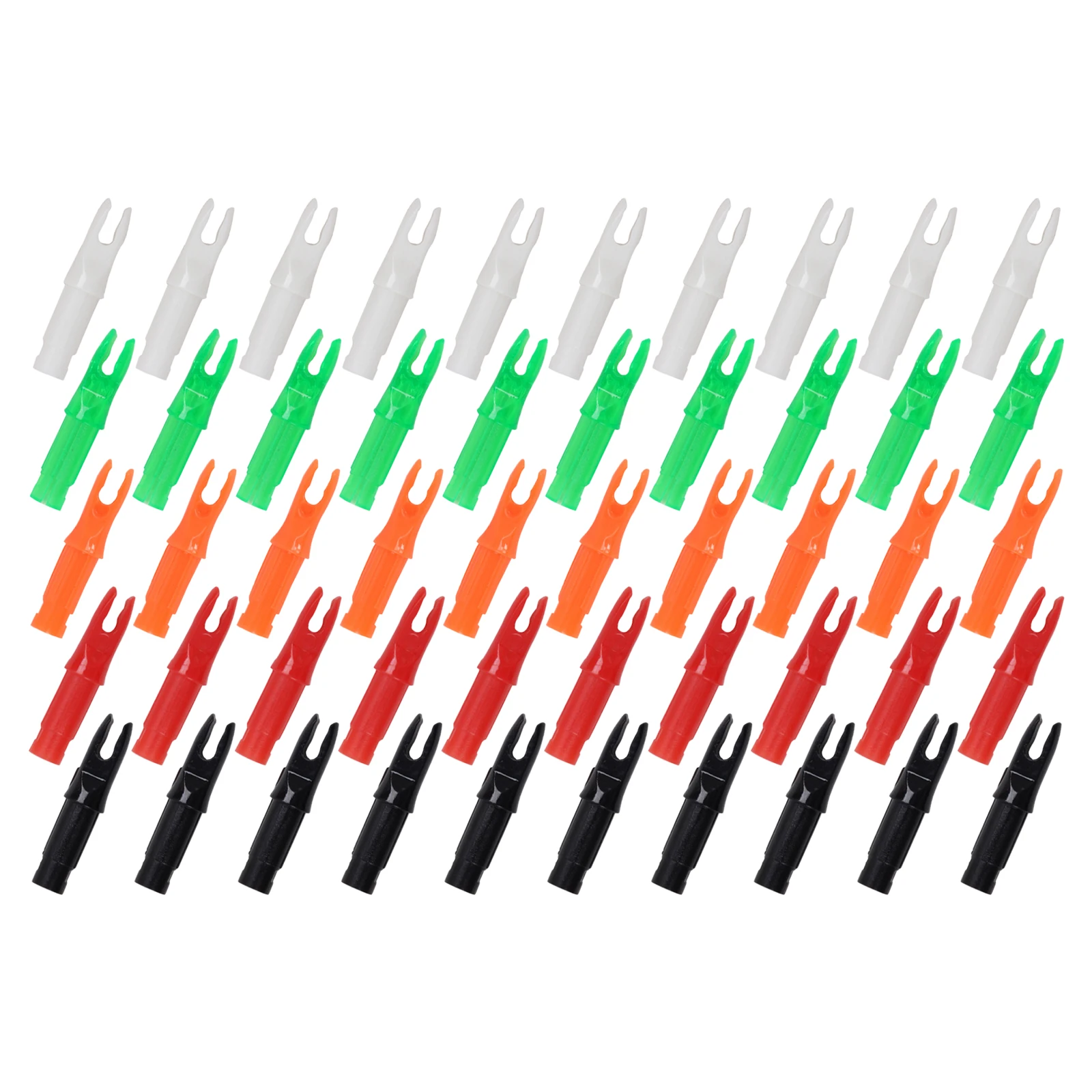 50Pcs Plastic Insert Arrow Nocks for Use with Carbon Fiber Arrow Shafts and Compatible with .244 Inch 6.20mm Shaft ID