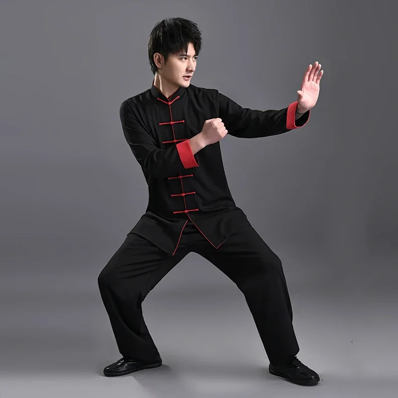 Tai chi clothing men's cotton linen spring and autumn summer three-color linen Tai Chi clothing women's middle-aged and elderly