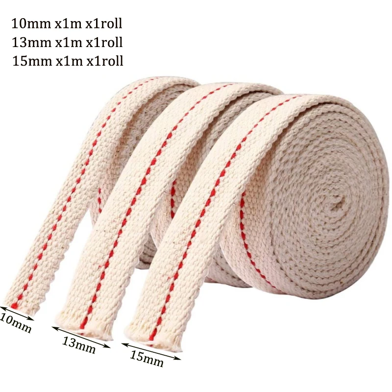 1–5 Rollen Öllampendochte, flache Öllaternen, Dochte mit Stich für Öllampen und Kerzenbrenner, 1 m (rot, 10–20 mm) – Detail 15