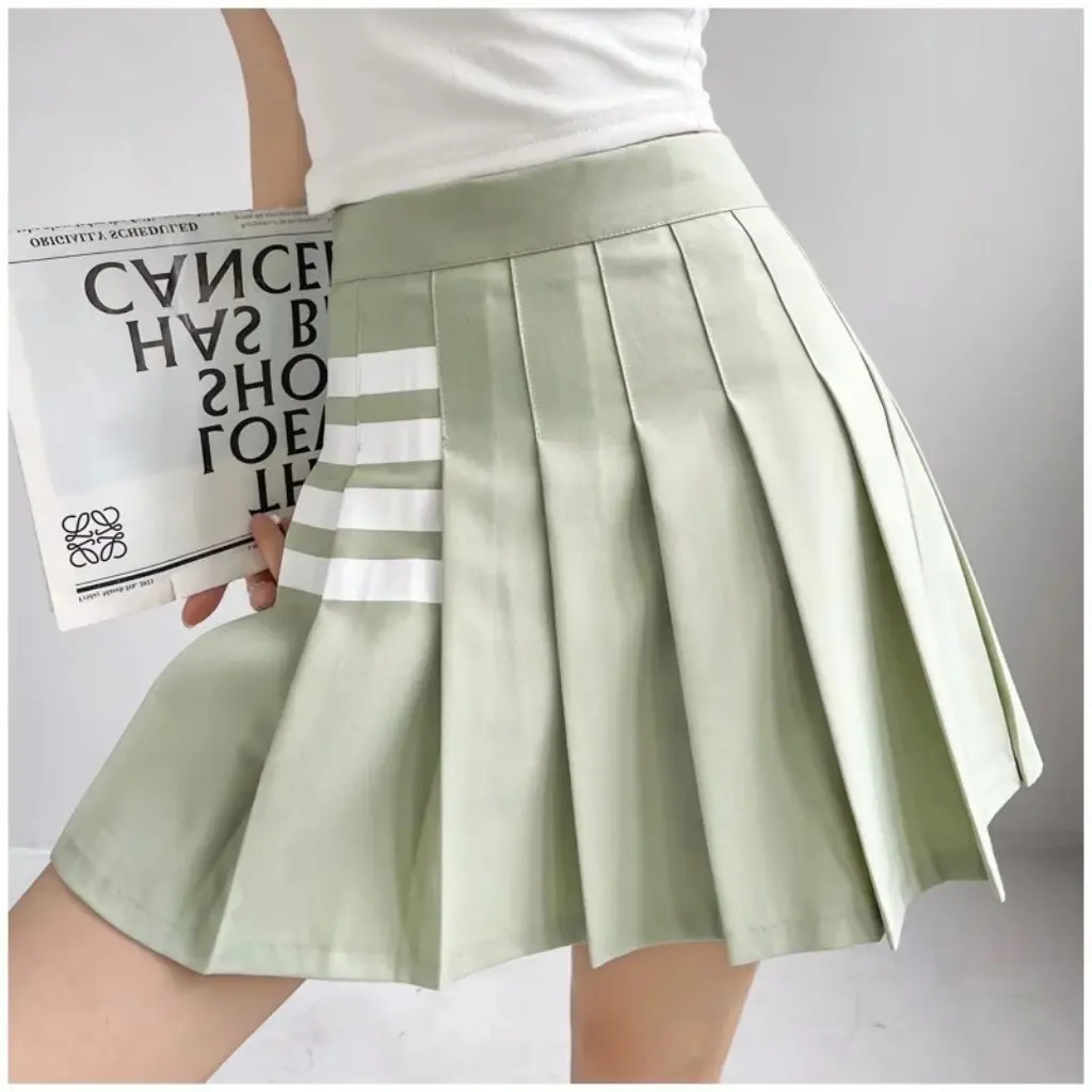 

Women's Four-Bar Pleated Skirt High-Waisted Preppy Style Summer Fashion Elegant Hot Girl Short Skirt