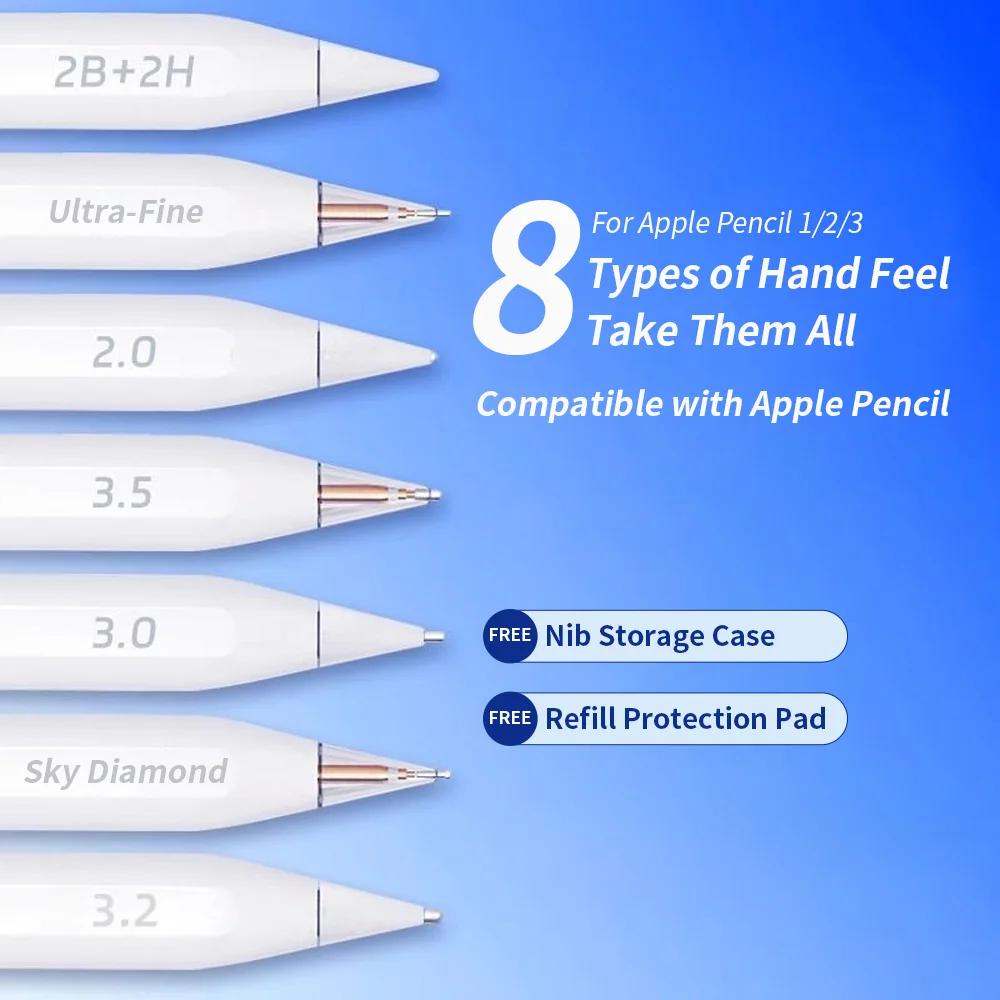 

Double Layer Tip For Apple Pencil Pen Nib For Apple Pencil 1st 2nd Generation 2B HB 2.0 3.0 Soft Hard iPad Pencil Accessories