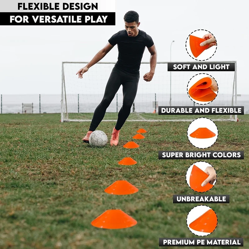 24Piece Football Training Sign Disc Round Mouth Disc Obstacle Disc Sign Cone Disc