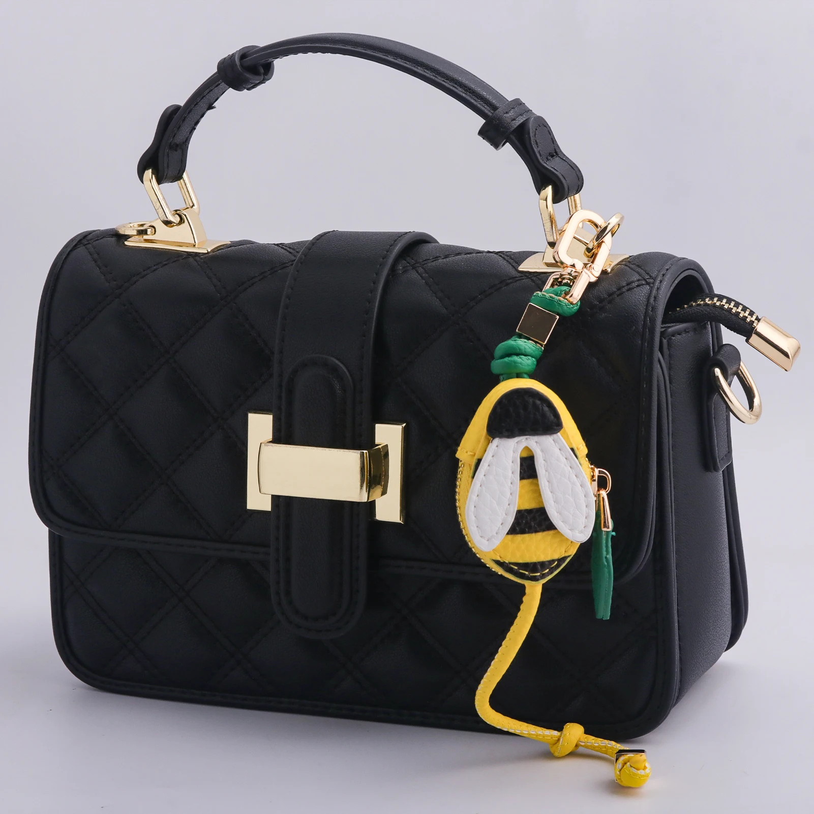 Echtes Leder Bienen-Marienkäfer-Schmetterling Mini-Münzbörse Schlüsselanhänger Niedlicher Tier-Taschenanhänger Auto-Hängedekoration Geschenk für Frauen – Detail 9