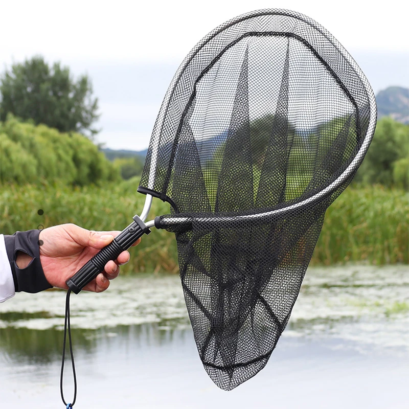 

Aluminium Alloy Landing Net 50CM Fly Fishing Fish Saver Knotless Fishing Tools Small Mesh Trout Carp Hand Net Mesh Landing nets