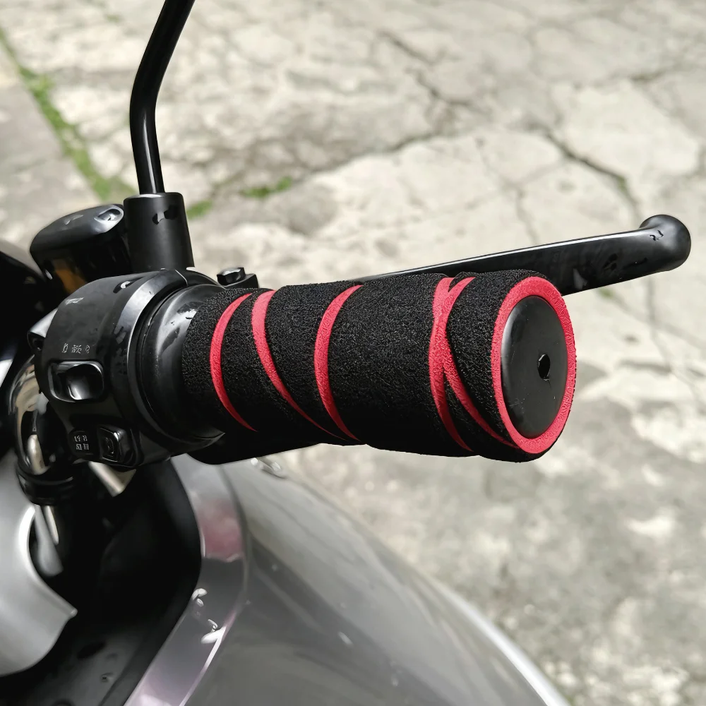 4Pcs/set Motorcycle Handlebar Cover Sleeve Handle Bar Foam Comfort Slip Over Grips Brake Clutch Lever Grips Cover Universal