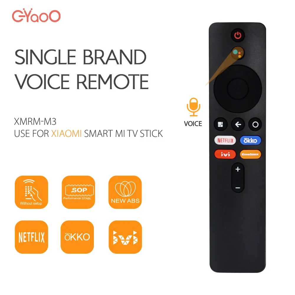 XMRM-M3 Voice Remote Control For Xiaomi MI TV Stick Wireless Suit For Russian Market MDZ-24-AA L32M6-6ARG