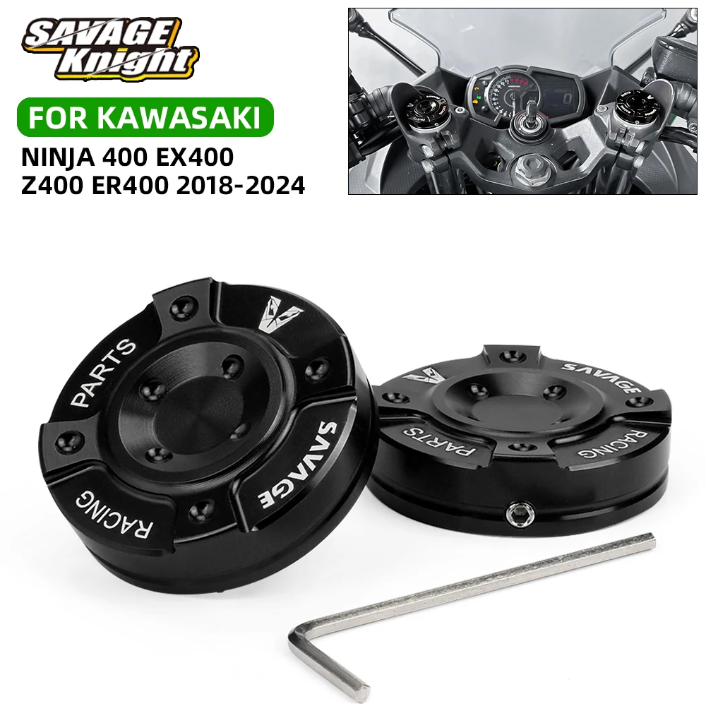 Front Fork Shock Caps Cover For Kawasaki Ninja 400 EX400 Z400 ER400 EL450 2018-2024 Shock Suspension Upper Stem Ninja400 Z 400