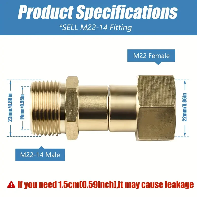 غسالة الضغط تركيب دوار M22-14mm 5000 PSI النحاس الاتصال السريع دوران 360 درجة لغسالات الطاقة #2