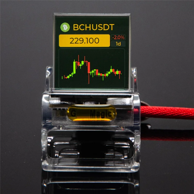 -A96Z Bitcoin Stock Ticker Monitor Meteorológico Display Digital Relógio Personalizado Reprodução de Imagem GIF Relógio Sensor Giroscópio Embutido A