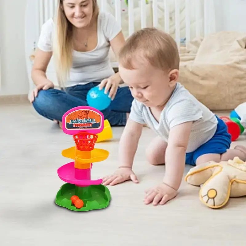 เด็กหมุนติดตามซ้อน Montessori Rolling Ball Tower ของเล่น Early ผู้ปกครองเด็กการศึกษา Interactive ของเล่นเด็กของขวัญ