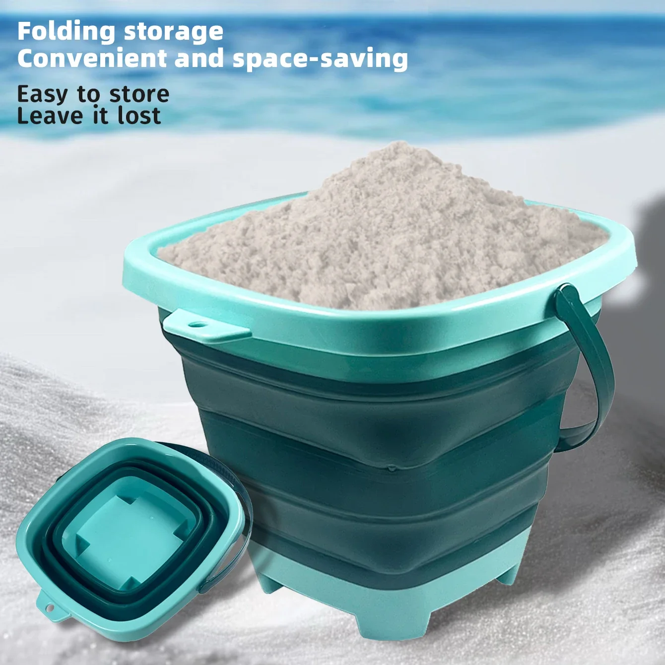 Multi-functional small bucket seaside toys Children's collapsible bucket play sand portable play water catch the sea