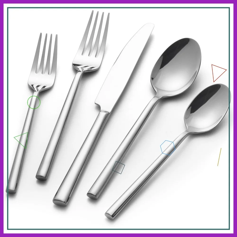 

40-Piece Forged Silverware Set, Stainless Steel Flatware for 8, Mirror Finish & Dishwasher Safe