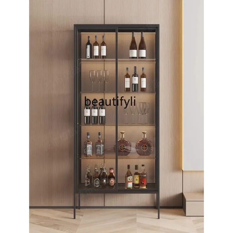 

Wine Cabinet Glass Wine Cabinet Living Room Wall Display Cabinet European Style Bookcase Transparent Glass Wine Cabinet Storage