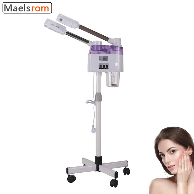 

2-in-1 Hot & Cold Facial Steamer - Professional Skin Moisturizer with Ozone Deep Pore Cleaning for Glowing Skin, Home & Salon
