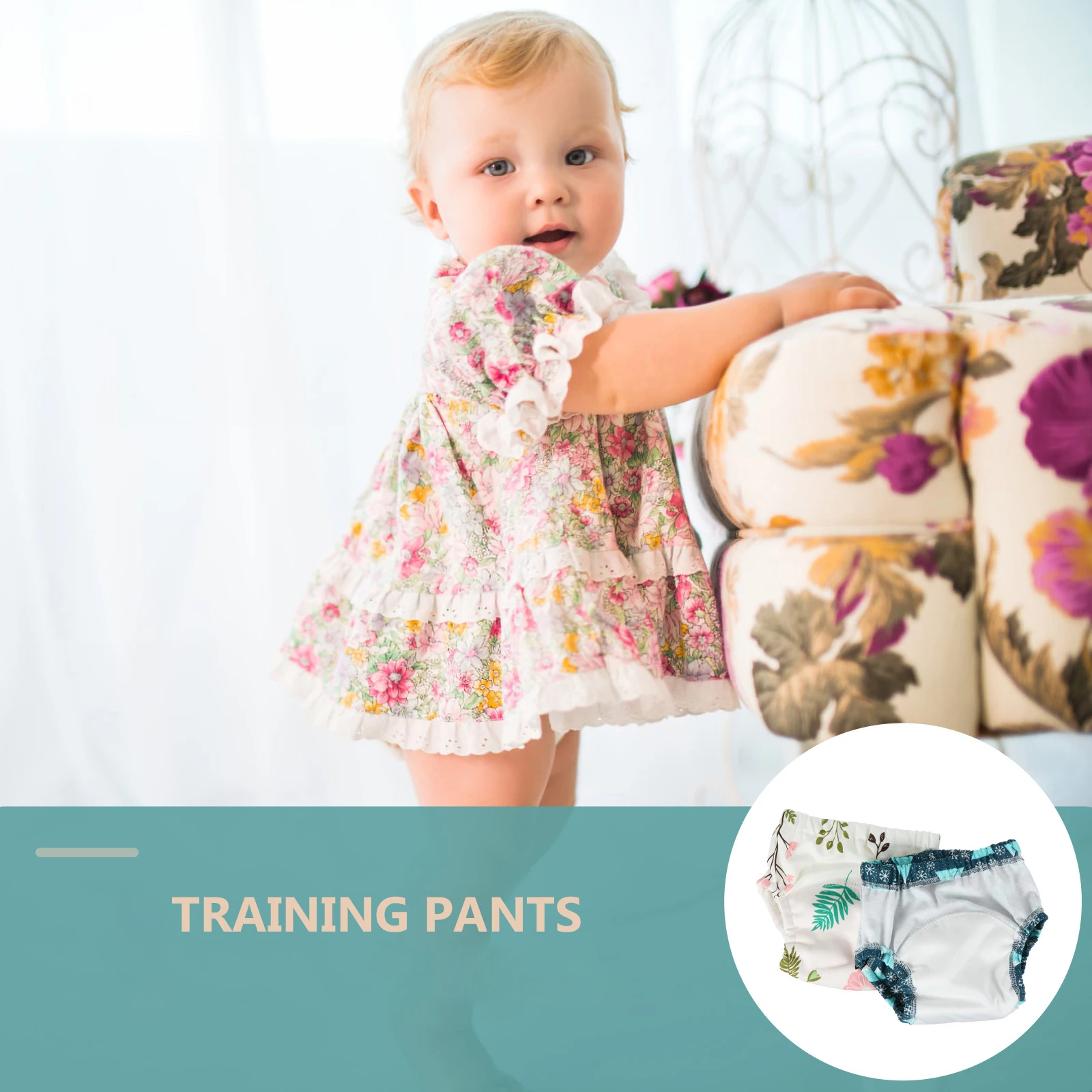 

2 Pcs Training Pants Baby Boys Girls Newborn Washable Reusable Cotton Underwear Diapers Nappy Sleepwear Leak Proof TPU