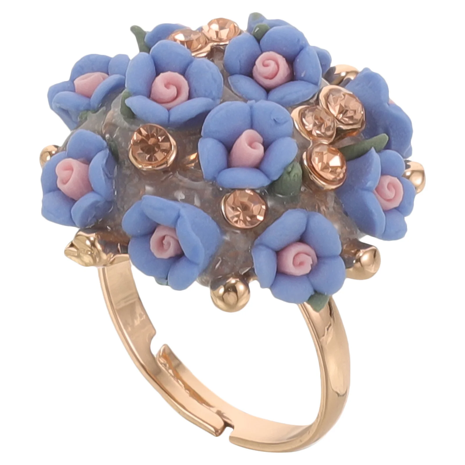 

Ceramic Flower Ring Jewelry Women Stylish Flower Ring Good Workmanship Smooth Surface Durable Comfortable Rings for Women