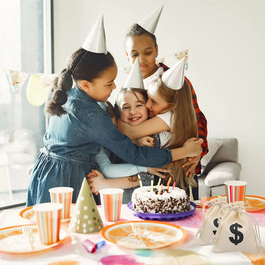 

16Pcs Coins Bag Halloween Drawstring Pouch Pirate Treasure Storage for Candy Coins Jewelry Party Supplies