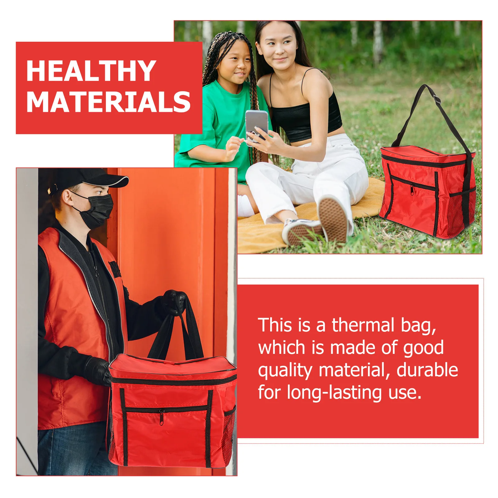 

Oxford Cloth Lunch Bag Insulated Food Warmer Picnic Portable Bento Large Catering Ice Packed Takeaway Meal Preservation Kitchen