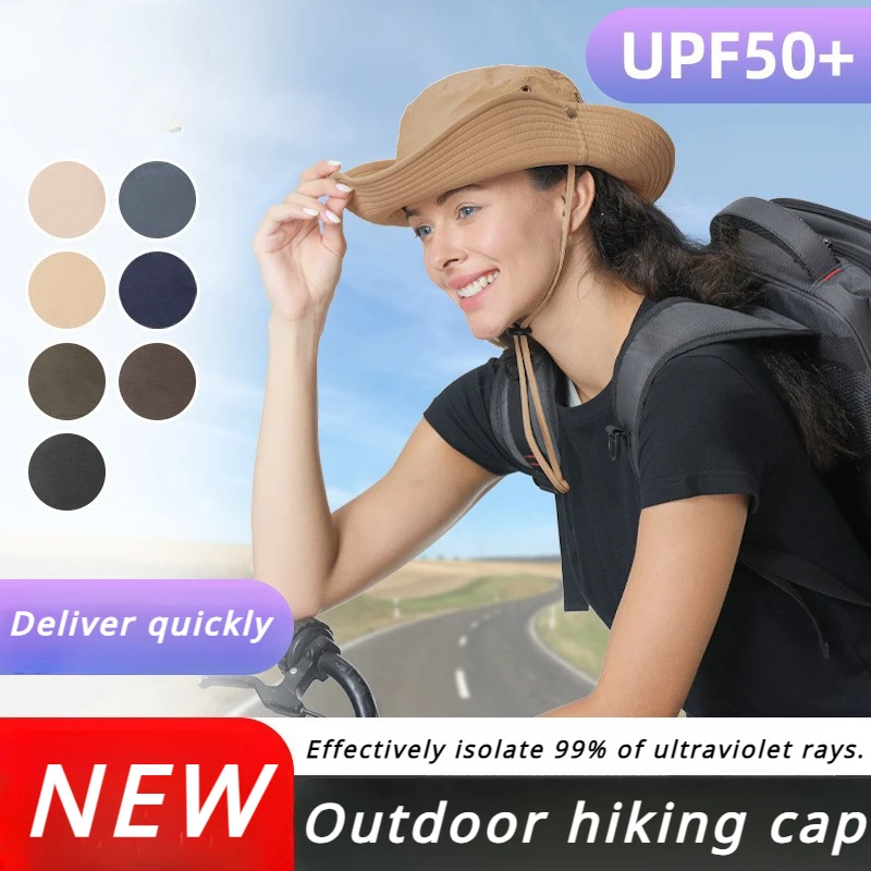 

Sun Hat Summer Outdoor Big Brim Sun-Proof Jean Fisherman Hat Breathable Quick-Drying UV Protection Mountaineering Fishing Hat