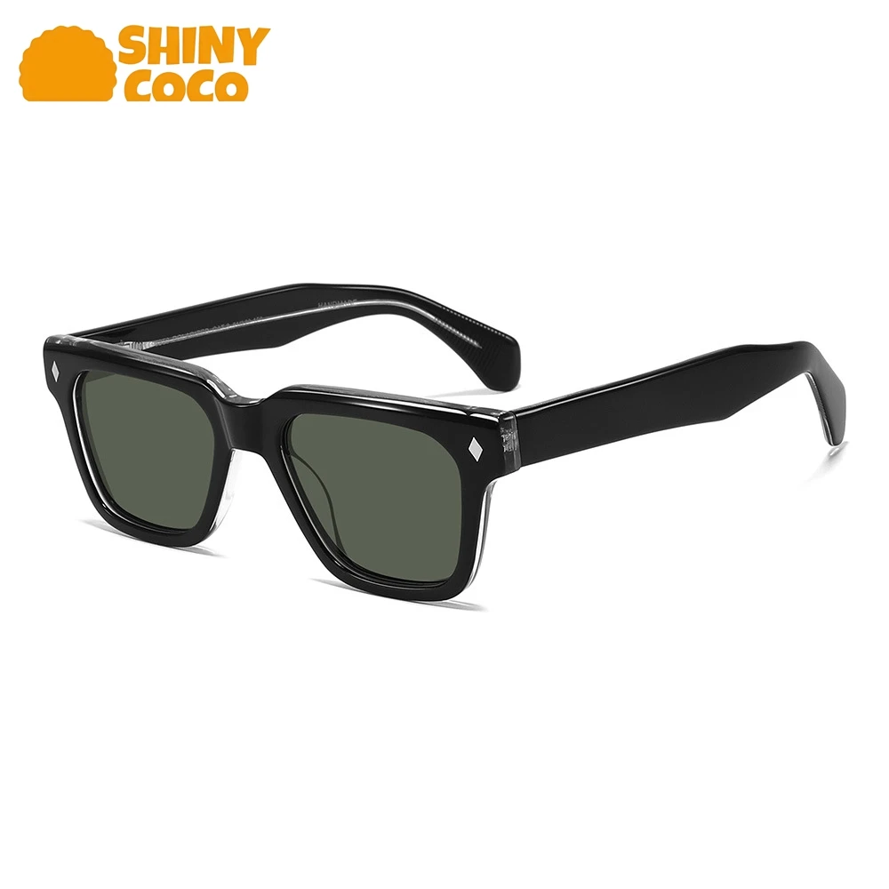 

ShinyCoCo Luxury Brand Square Polarized Sunglasses With Plate Frames Retro Sun Protection Sunglasses Classic Rice Nail Glasses