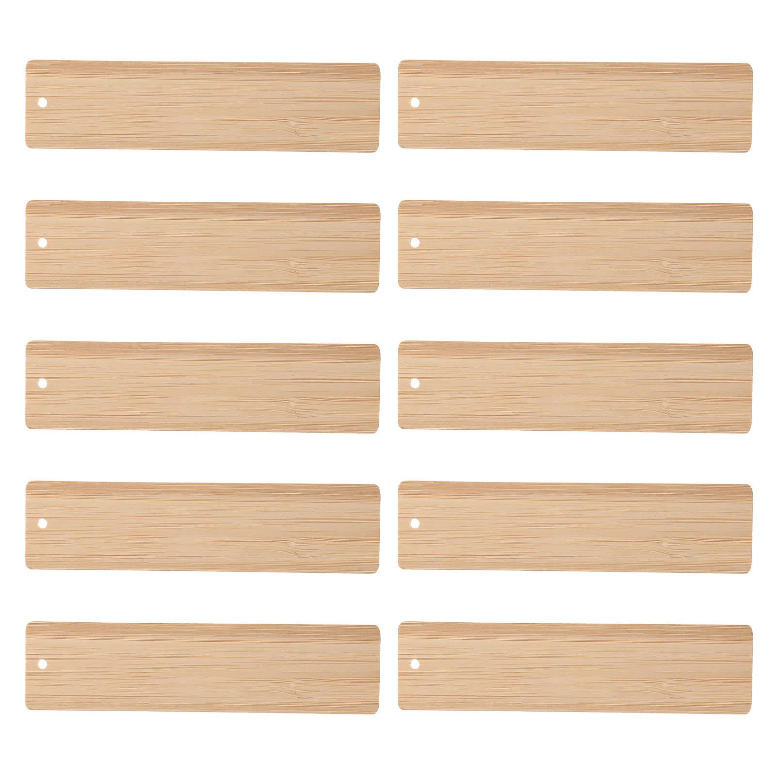 

10 Pcs Bamboo Bookmark Blank Wood DIY Page Marker 12cm x 3cm x 0 2cm Carved Smooth Edges Round Corners Hanging Hole