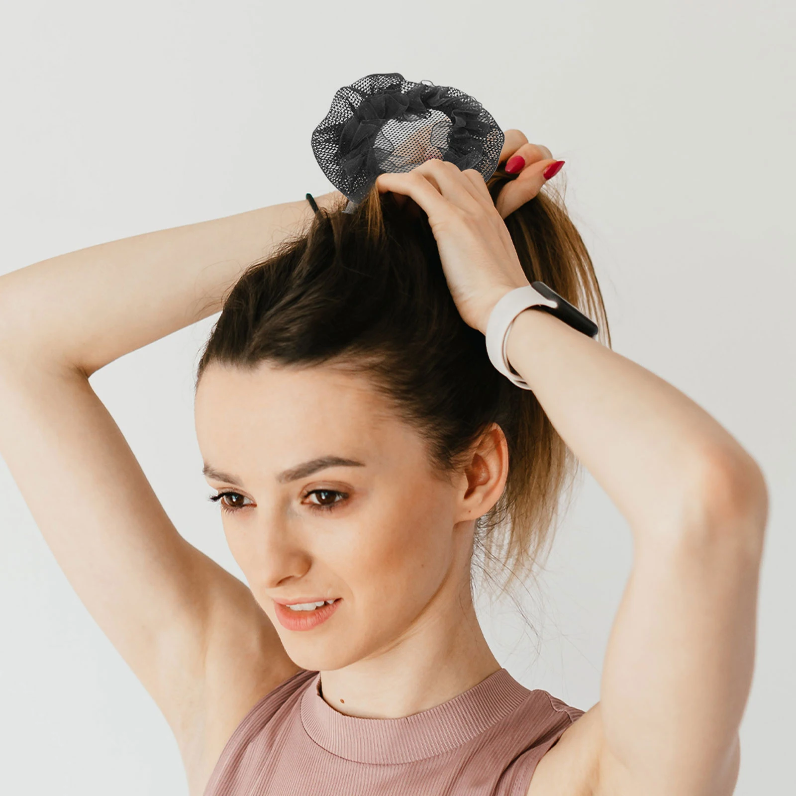 

1 комплект, 1 сетка для булочек, набор сеток для женщин, эластичный набор, невидимая сетка для танцев, балета, аксессуары для волос, невидимая сетка для булочек для волос