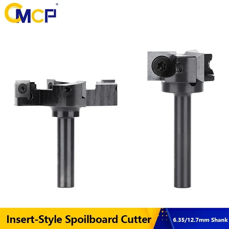 

CMCP Wood Planer Bit 4 Flute 1/4 1/2 Shank Spoilboard Surfacing Router Bit With Carbide Insert Slab,Wood Milling Cutter