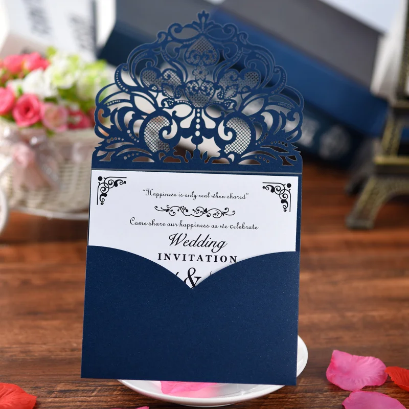 Customized. Factory in Stock European-Style Hollow Paper Carving Invitation Card Wedding Wedding Invitation High-Grade Simple In