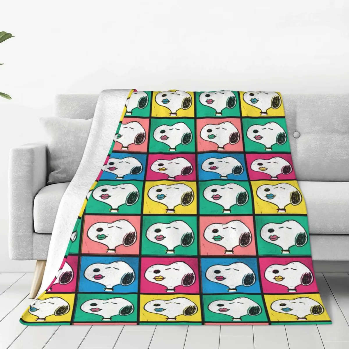 Super Soft Blanket Girls Boys Snoopy Lips Mod For You Throw Blanket Flannel Bedspread For Couch Chair Sofa Bed Sofa Bed Cover