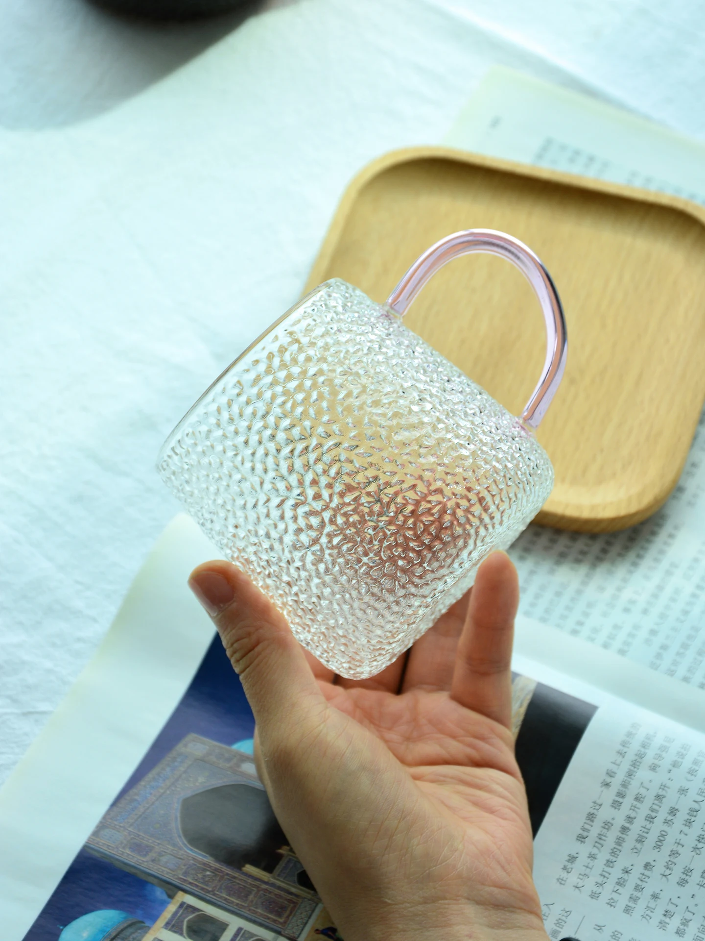 Ele Transparent Glass Cup for Bla Coffee Drinking Qui Dissolving Women's Water Cup Heatable Americano Cup with Handle