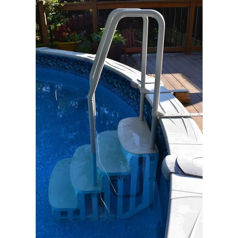 Main Access 200601T 26 Inch Wide iStep Above Ground Swimming Pool Step Ladder No Swim Zone and Flow Through Step Entry System