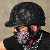 Summer Ultra-Light Real Carbon Fiber Helmet, Half Helmet, Men's Motorcycle Cruise, Retro Ladle Helmet, Motorcycle Baseball Cap