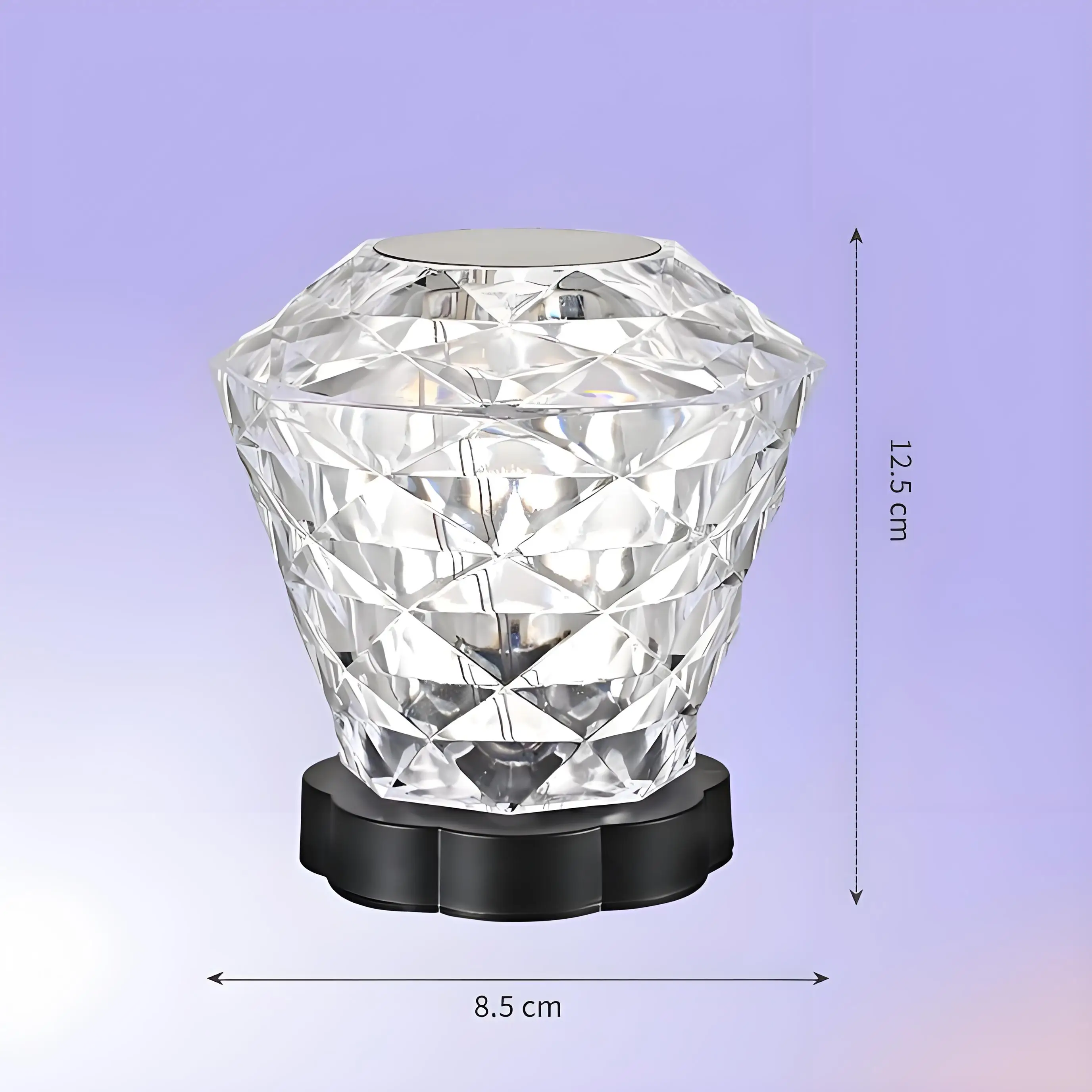 USB Rechargeable Rose LED Crystal Table Lamp 16 Color RGB Atmosphere Bar Bedroom Living Room Party Touch Control Light Decor