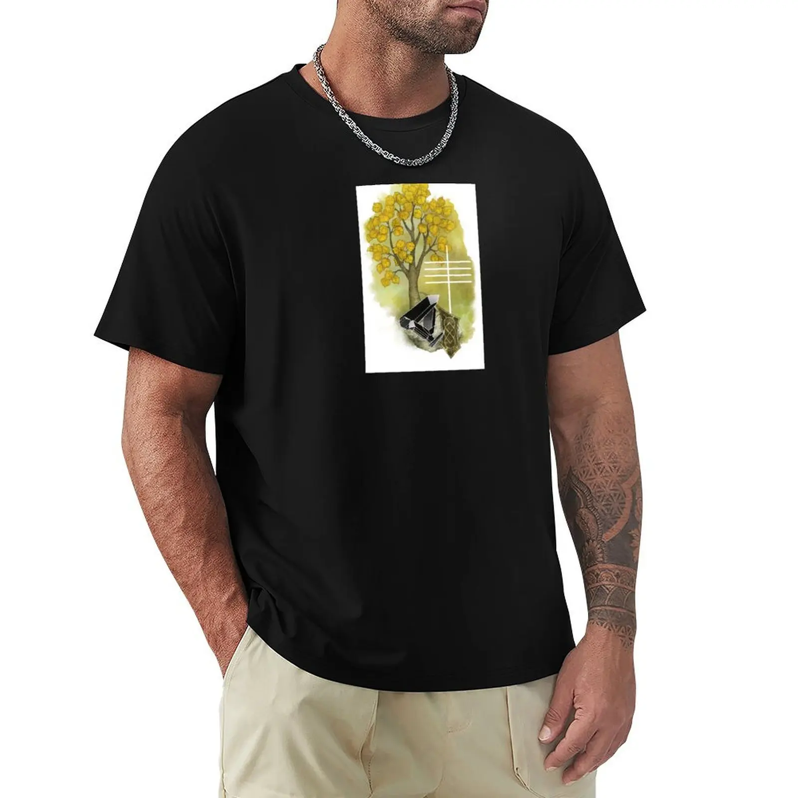 

OGHAM art - EADHADH The Aspen Tree T-Shirt hippie clothes tops basketball graphic tees designer t shirt men