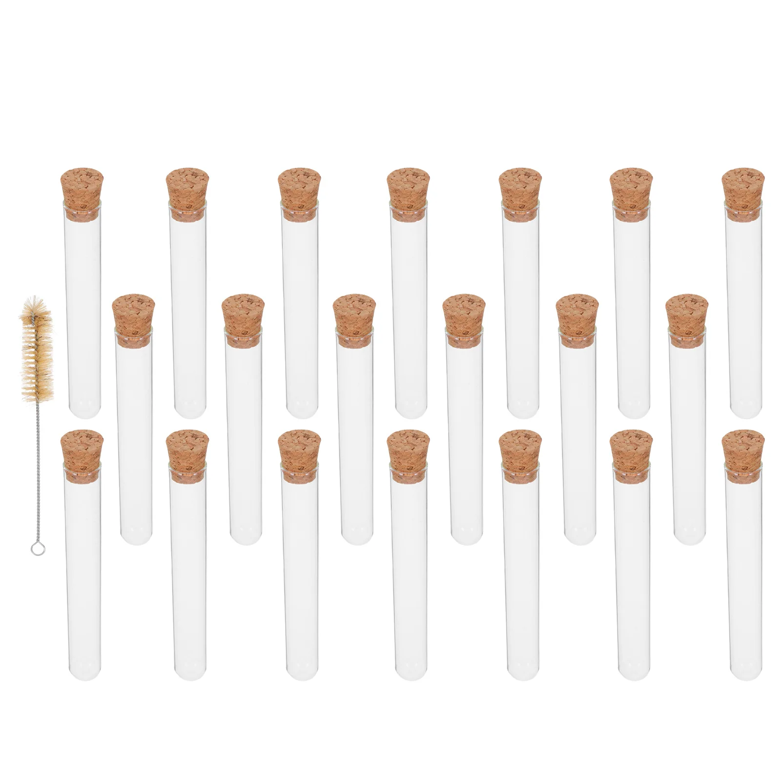 

20Pcs Glass Test Tubes 20x150mm Clear Premium Small with Cork Stoppers Leak Proof Portable for Sample Storage Liquid