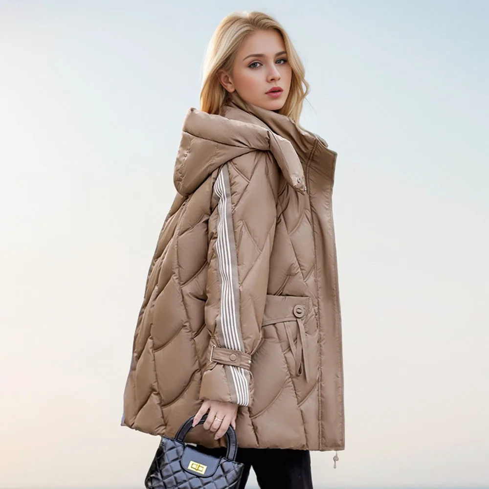 Winter Down Coat 2024 Parkas Women Cotton Jacket Coat Ladies Long Hooded Outwear Parka Thick Cotton Padded Female Overcoat Tops