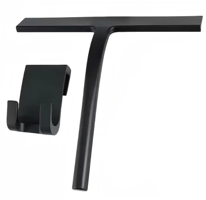 Matte Black Silicone Squeegee Set for Streak-Free Cleaning - Bathroom Shower Doors Mirrors Tiles Car Windows - Durable Non-Slip