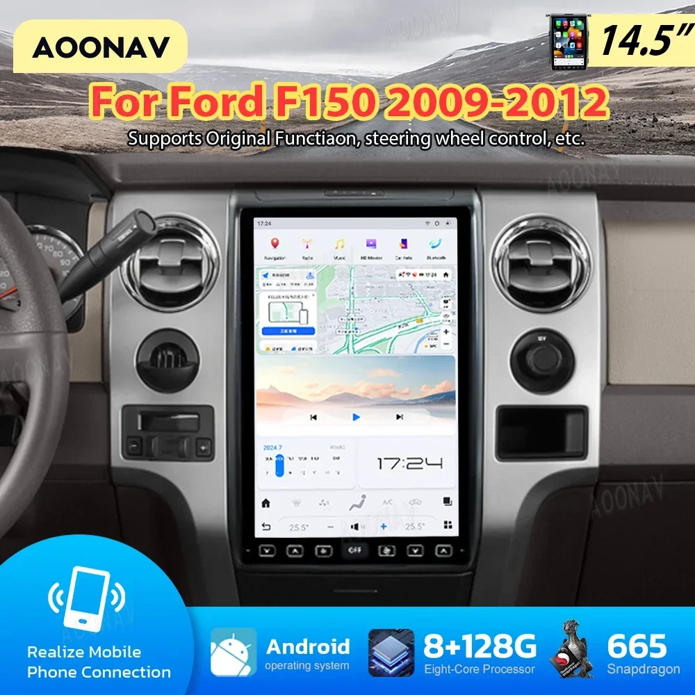 

Автомобильный радиоприемник Qualcomm, 14,5 дюйма, Android 13, для Ford F150 2009-2012, сенсорный экран Tesla, мультимедийный плеер, 4G, беспроводное устройство Carplay